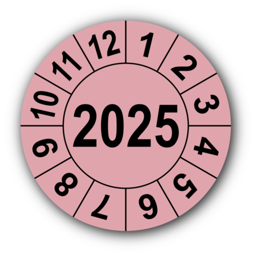 Jahresprüfplakette mit vierstelliger Jahreszahl, 2024