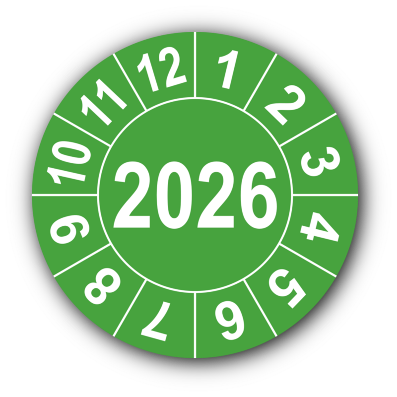 Jahresprüfplakette mit vierstelliger Jahreszahl, 2022