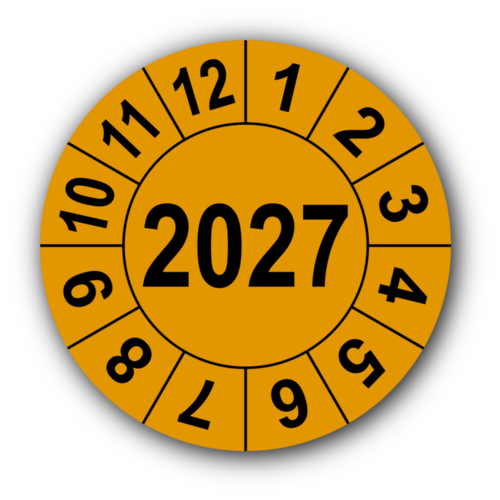 Jahresprüfplakette mit vierstelliger Jahreszahl, 2025