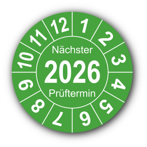 Jahresprüfplakette „Nächster Prüftermin“, 2024