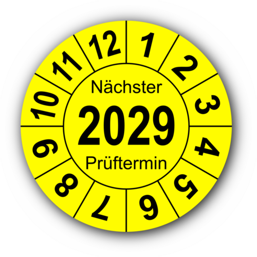 Jahresprüfplakette „Nächster Prüftermin“, 2029