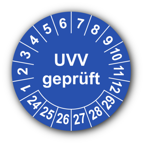 UVV geprüft, blau