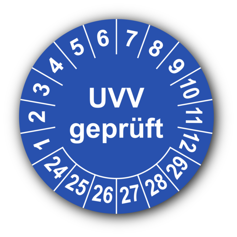 UVV geprüft, blau