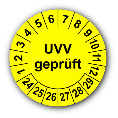 UVV geprüft, gelb