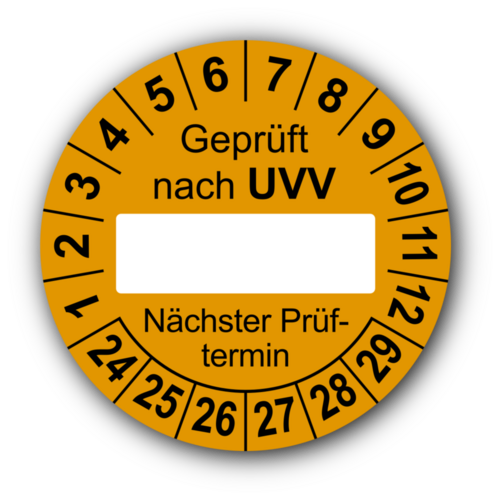 Nächster Prüftermin UVV 40mm gelb 10 bis 250 Stück Wartung Plaketten 11108 