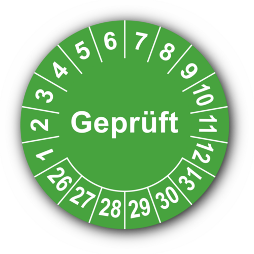 Geprüft, grün