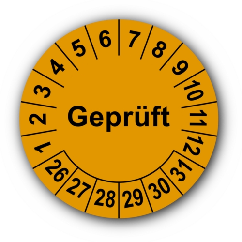 Geprüft, orange