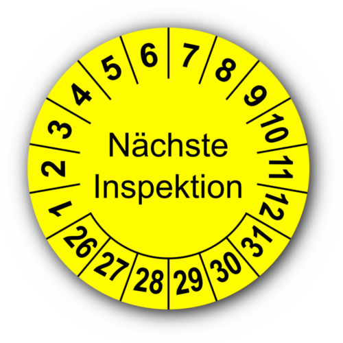 Nächste Inspektion, gelb