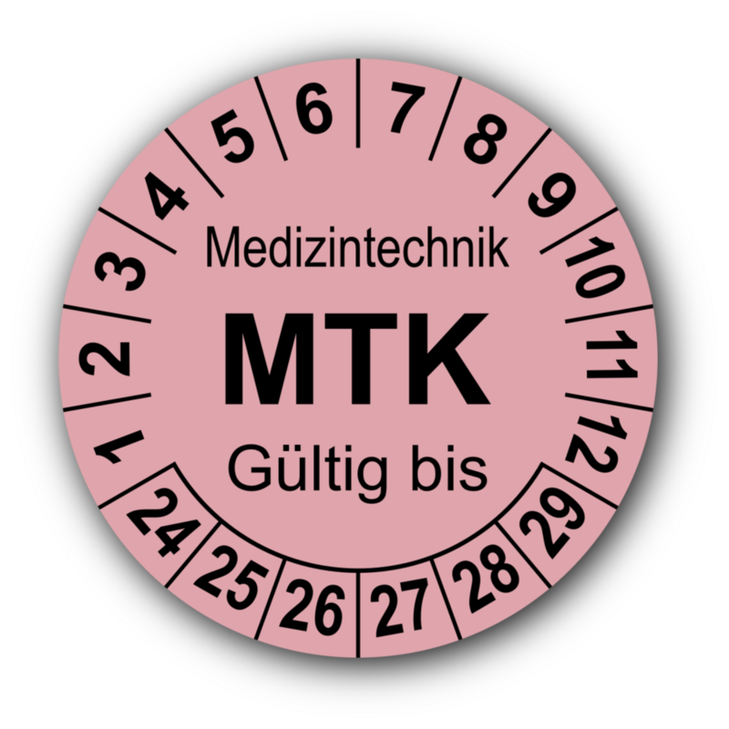 Medizintechnik MTK Gültig bis, rosa