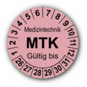 Medizintechnik MTK Gültig bis, rosa