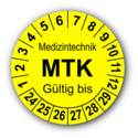 Medizintechnik MTK Gültig bis, gelb