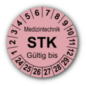 Medizintechnik STK Gültig bis, rosa