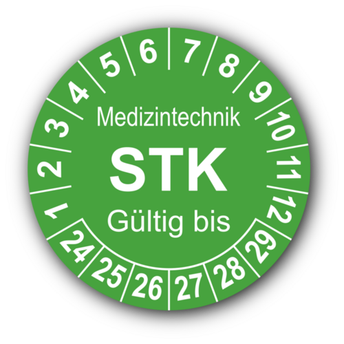 Medizintechnik STK Gültig bis, grün