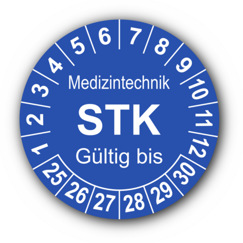 Medizintechnik STK Gültig bis, blau