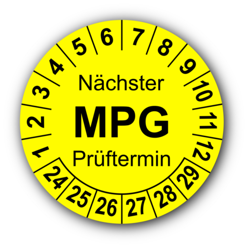 Nächster MPG Prüftermin, gelb