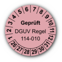 Geprüft DGUV Regel 114-010, rosa