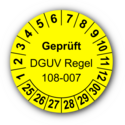 Geprüft DGUV Regel 108-007, gelb