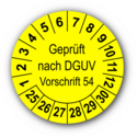 Geprüft nach DGUV Vorschrift 54, gelb