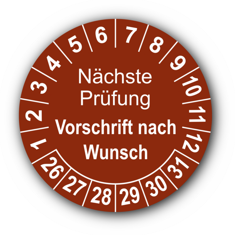 Nächste Prüfung (Vorschrift nach Wunsch), braun