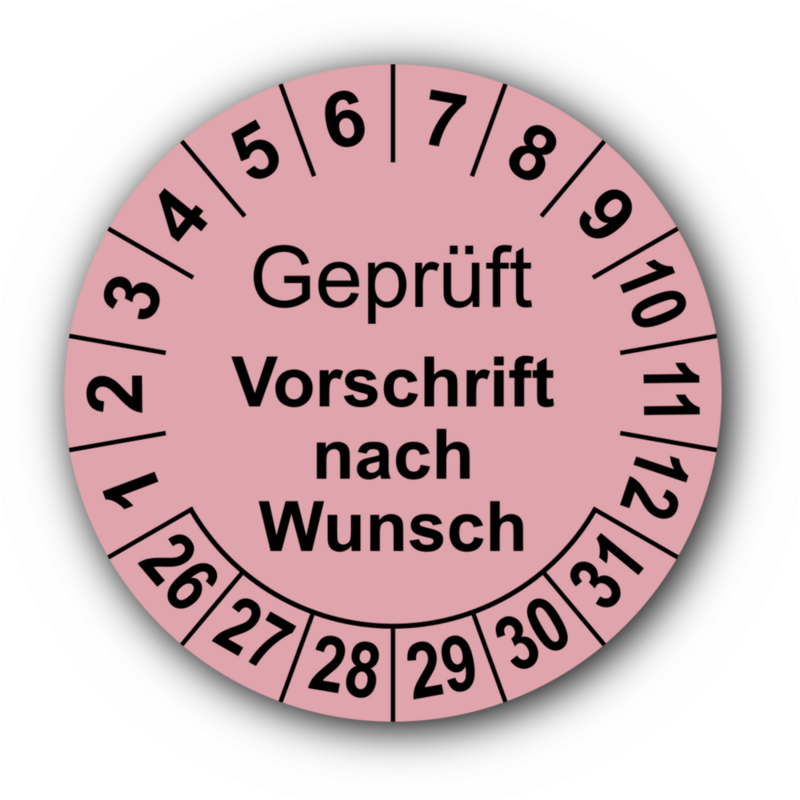 Geprüft (Vorschrift nach Wunsch), rosa