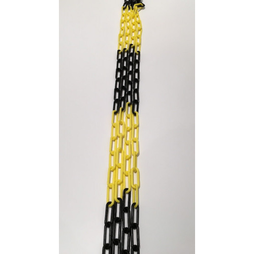Absperrkette aus Kunststoff, 6 mm, gelb-schwarz