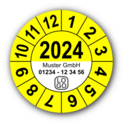 Jahresprüfplakette mit vierstelliger Jahreszahl, 2020, mit Wunschtext