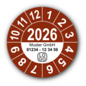 Jahresprüfplakette mit vierstelliger Jahreszahl, 2022, mit Wunschtext