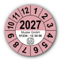 Jahresprüfplakette mit vierstelliger Jahreszahl, 2023, mit Wunschtext