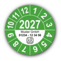 Jahresprüfplakette mit vierstelliger Jahreszahl, 2023, mit Wunschtext