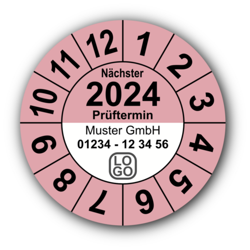 Jahresprüfplakette „Nächster Prüftermin“, 2020, mit Wunschtext