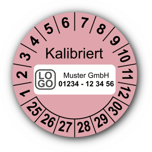 Kalibriert, rosa, mit Wunschtext