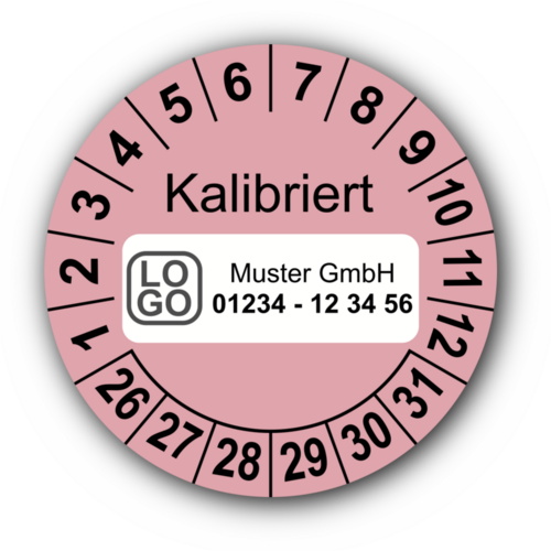 Kalibriert, rosa, mit Wunschtext