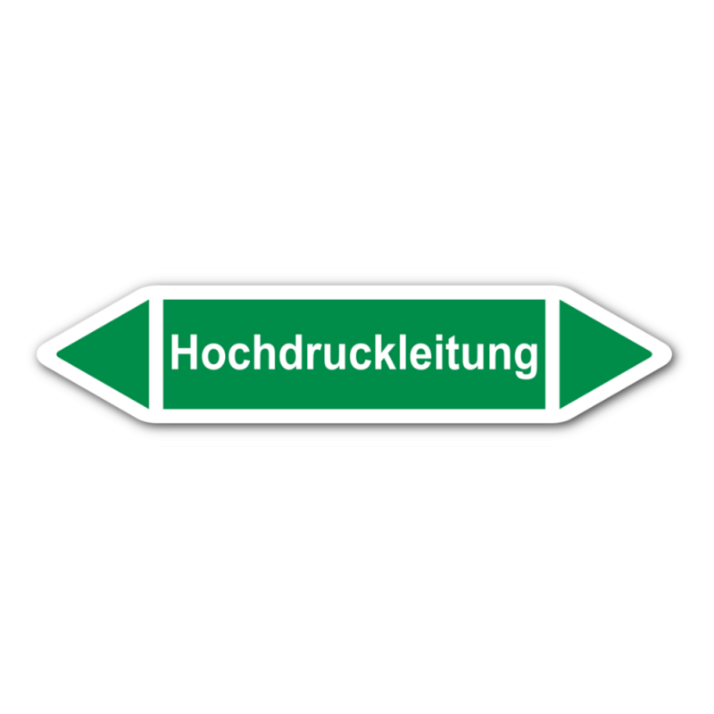 Rohrleitungskennzeichnung „Hochdruckleitung“, Etikett zum Aufkleben