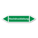 Rohrleitungskennzeichnung „Hochdruckleitung“, Etikett zum Aufkleben