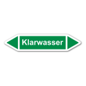 Rohrleitungskennzeichnung „Klarwasser“, Etikett zum Aufkleben