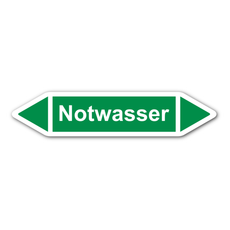 Rohrleitungskennzeichnung „Notwasser“, Etikett zum Aufkleben