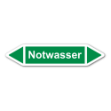 Rohrleitungskennzeichnung „Notwasser“, Etikett zum Aufkleben