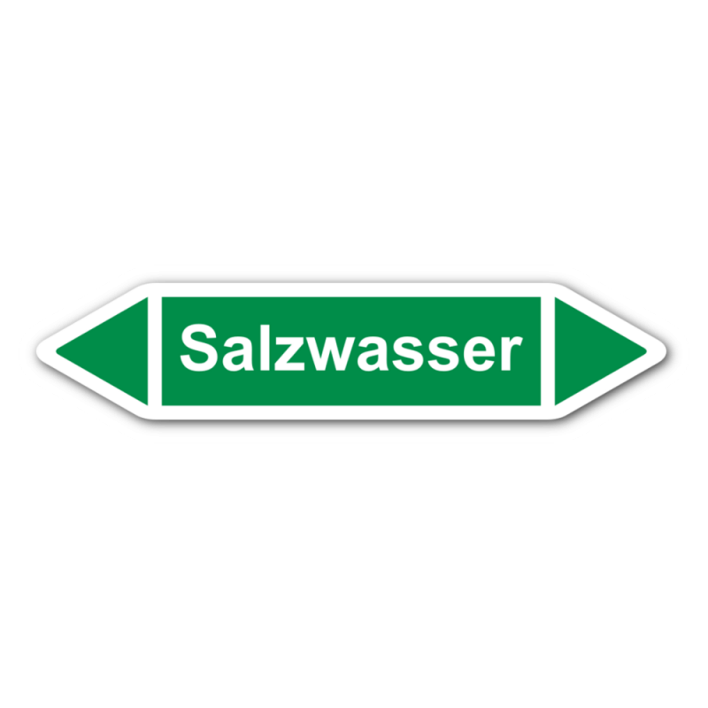 Rohrleitungskennzeichnung „Salzwasser“, Etikett zum Aufkleben