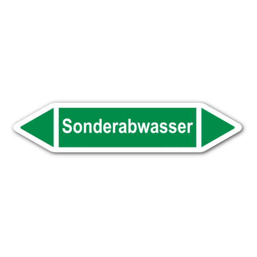 Rohrleitungskennzeichnung „Sonderabwasser“, Etikett zum Aufkleben