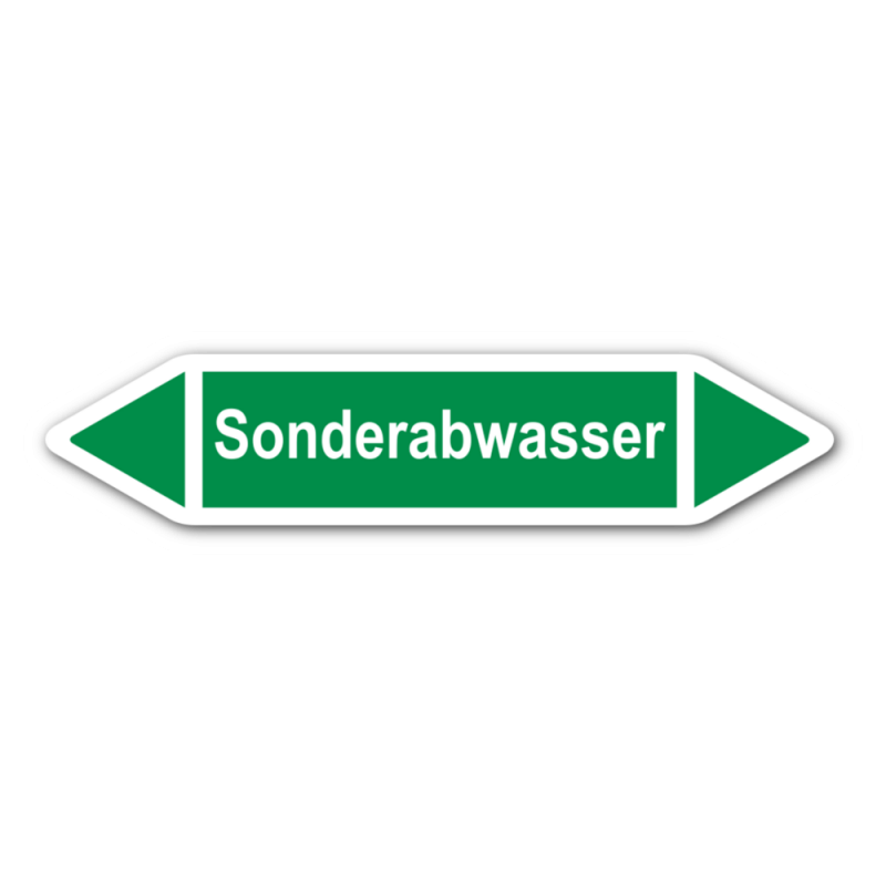 Rohrleitungskennzeichnung „Sonderabwasser“, Etikett zum Aufkleben