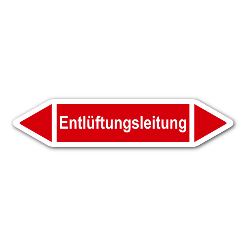 Rohrleitungskennzeichnung „Entlüftungsleitung“, Etikett zum Aufkleben