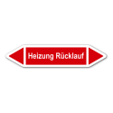 Rohrleitungskennzeichnung „Heizung Rücklauf“, Etikett zum Aufkleben