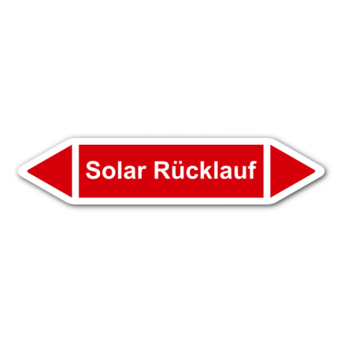 Rohrleitungskennzeichnung „Solar Rücklauf“, Etikett zum Aufkleben