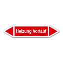 Rohrleitungskennzeichnung „Heizung Vorlauf“, Etikett zum Aufkleben