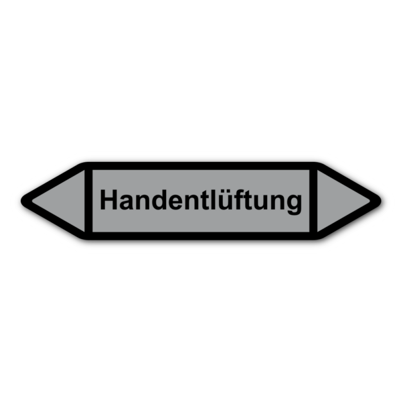 Rohrleitungskennzeichnung „Handentlüftung“, Etikett zum Aufkleben
