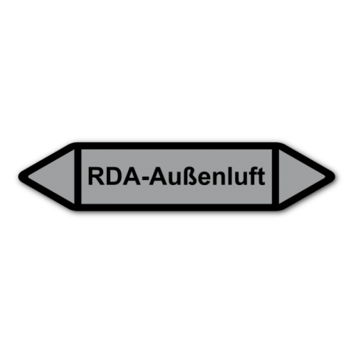 Rohrleitungskennzeichnung „RDA-Außenluft“, Etikett zum Aufkleben