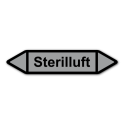 Rohrleitungskennzeichnung „Sterilluft“, Etikett zum Aufkleben