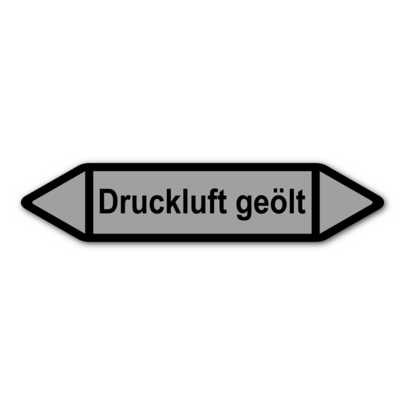 Rohrleitungskennzeichnung „Druckluft geölt“, Etikett zum Aufkleben