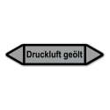 Rohrleitungskennzeichnung „Druckluft geölt“, Etikett zum Aufkleben