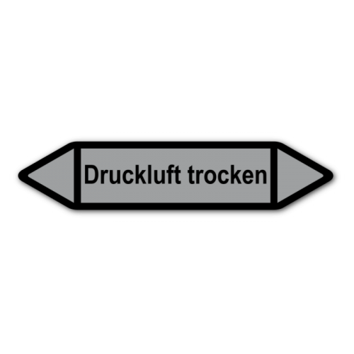 Rohrleitungskennzeichnung „Druckluft trocken“, Etikett zum Aufkleben